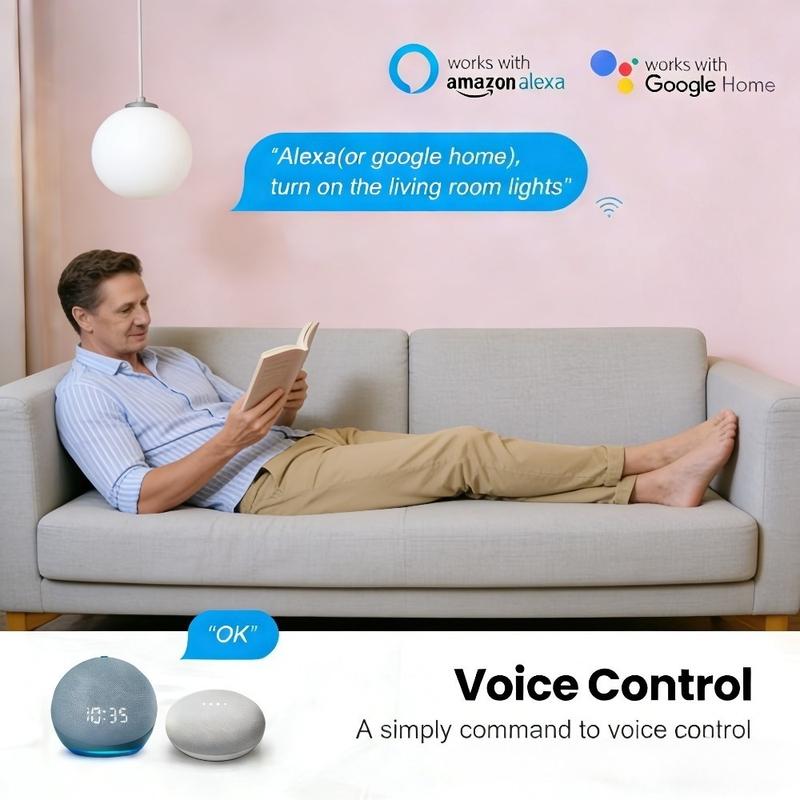 Wifi Smart Touch Light Wall Switch Interruptor Glass Panel 8 Gang 147*86mm Tuya App SmartLife Compatible with Alexa Google Home