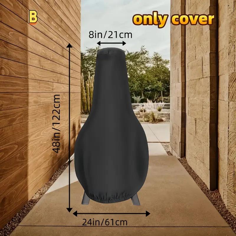 Heavy-Duty Outdoor Chimney&Fire Pit Cover-Windproof Oxford Fabric Heater with Drawstring Closure,All-Weather Patio Heater Cover