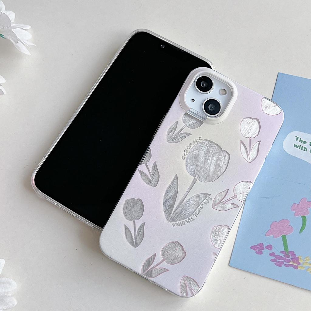 Силиконовый чехол Laser Flower Tulip для Xiaomi Redmi Note 12 11 Samsung A54 A24 A14 Oppo A78 A58 A38 Infinix Note 30 Funda Painted Cover Soft TPU Bumper