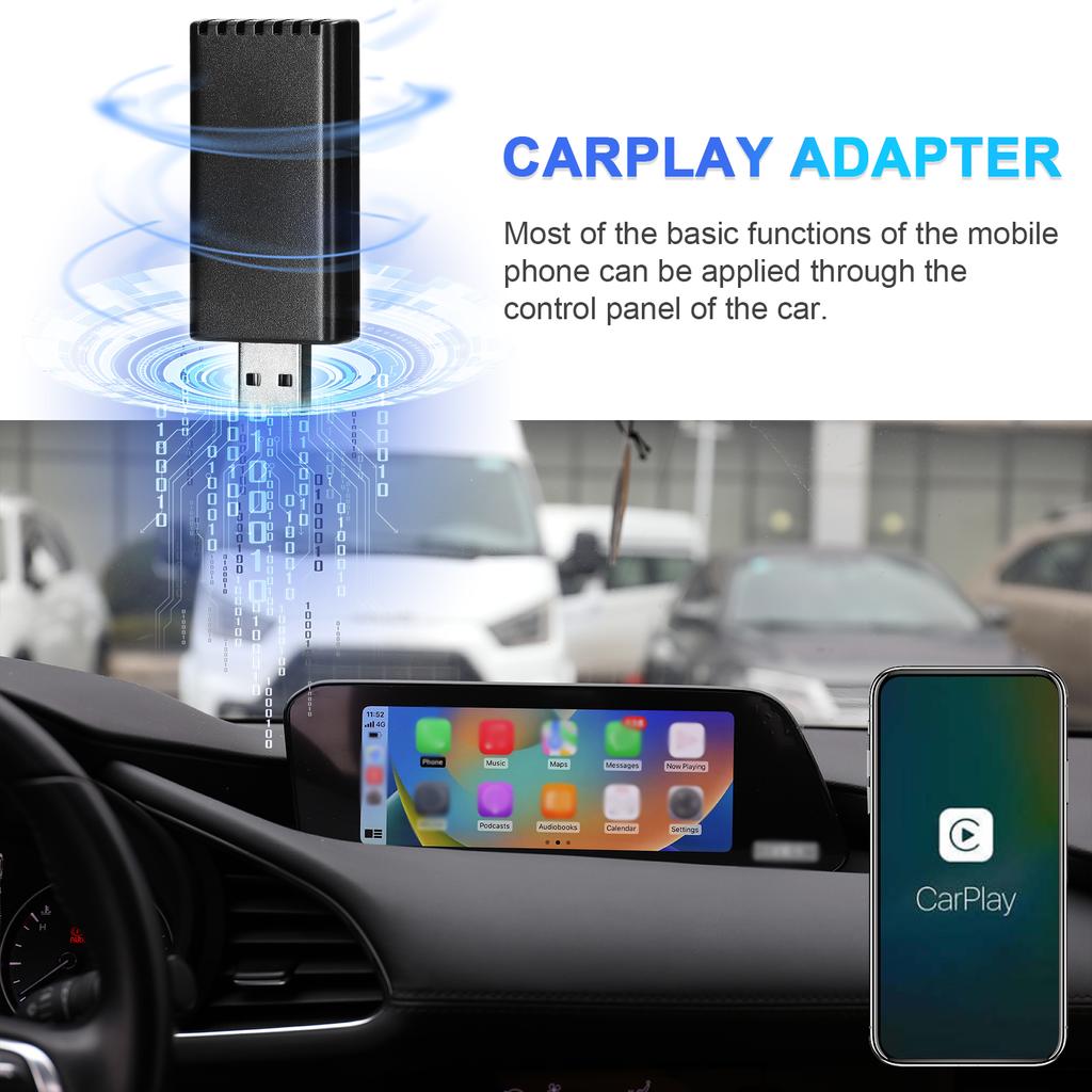 Wireless Carplay Adapter Dongle Car Wired to Wireless Carplay Box USB A USB C Plug & Play Compatible with Factory Wired