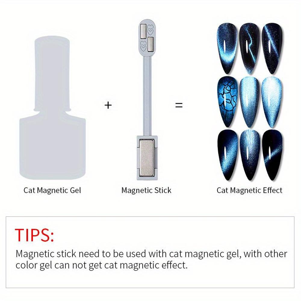 YIKOOLIN 1/2PCS Double-head Nail Magnet Stick Cat Eye Gel Nail 3D Magic Magnetic Nail Art Design Tool Cat Eye Nail Art Tool
