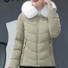 Fashion Winter Short Coats Female Parkas Hooded Faux Fur Collar Lady Jackets Thick Warm Outerwears