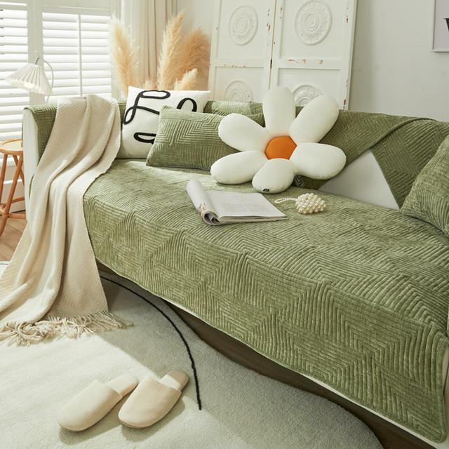 Однотонные чехлы для диванов, утолщенные полотенца из синели, чехлы для диванов в гостиную, накладки на эркерные окна, чехлы для диванов в форме буквы L, домашний декор