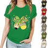 Women's Casual Saint Patrick Print T-Shirt Round Neck Pullover Short Sleeve Top
