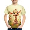 2024 Retro Giraffe 3d Print Casual Children's Clothing Top Tee Shirt Fashion T Shirt Animal Kids Boy Clothes Anime Short Sleeve