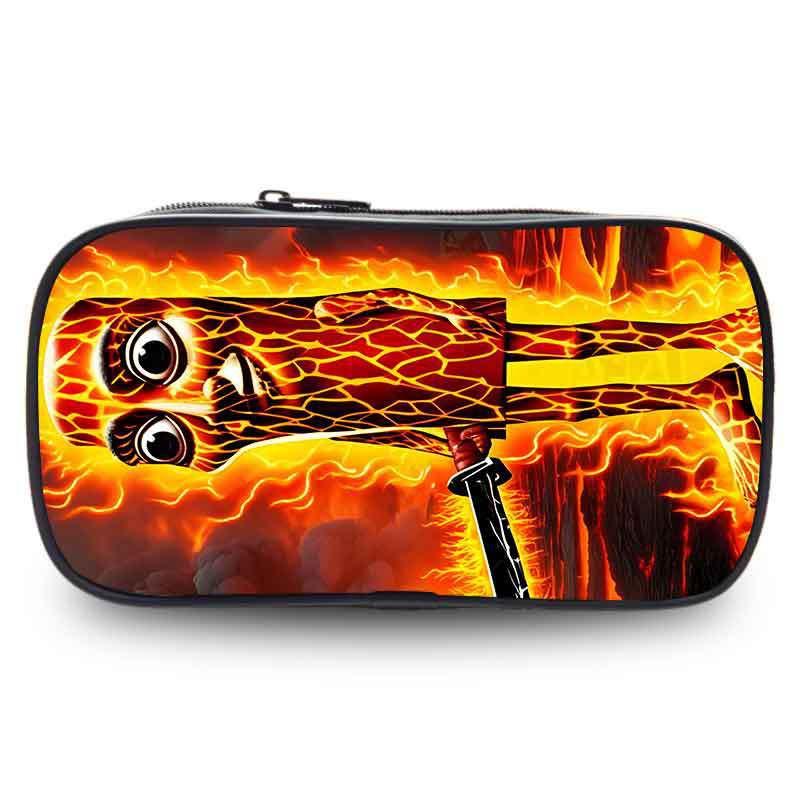 Kids Cartoon Pencil Case Elementary School Students Oxford Fabric Stationery Bag Durable Cute Design