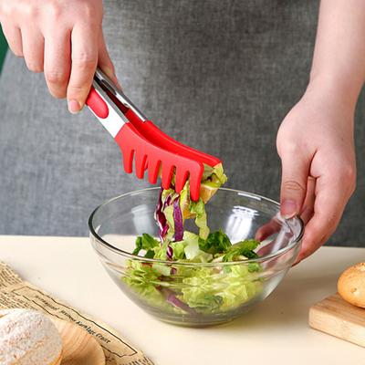 Щипцы для стейка Гребенчатая цанга Термостойкие противоскользящие зажимы для хлеба Зажим для сервировки еды Щипцы для барбекю Кухонный гаджет