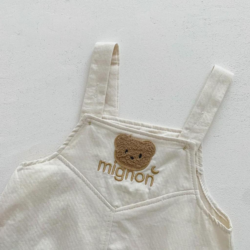 2024 New Baby Bear Romper Suit: Stylish Solid Color Short-Sleeve T-Shirt Overalls for Boys and Girls