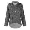 Women's Long Sleeve Shirt Button Vintage Floral Print Casual Hem Irregular Shirt Collar Top