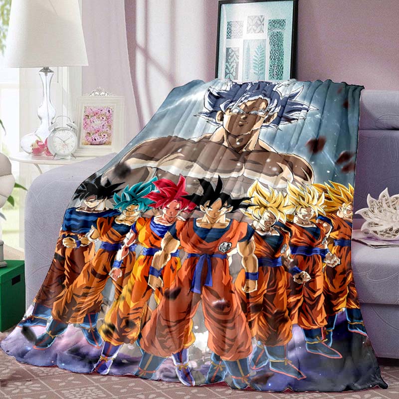 Dragon Ball Print Blanket Warm Comfortable Flannel Blanket Suitable for Bedrooms, Sofas, Beds, Chairs, Picnics, Travel