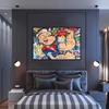 Graffiti Oil Painting Cartoon Wall Art Abstract Muscle Boy Art Work Color Poster Home Wall Decoration Picture