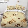 Милый мультяшный комплект постельного белья с изображением животных для собак, двойной комплект постельного белья для детей, девочек, подарок, декор комнаты, одеяло из микрофибры, чехол, наволочка