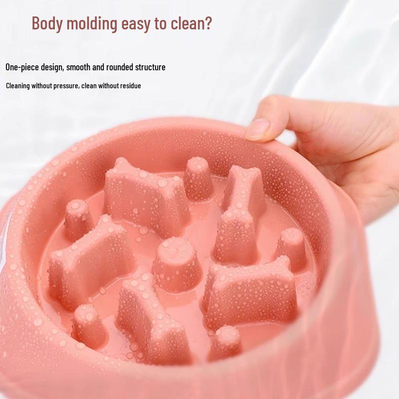 Нескользящая миска-медленнее для маленьких собак и кошек, предотвращающая удушье, с двойной миской, товары для питомцев