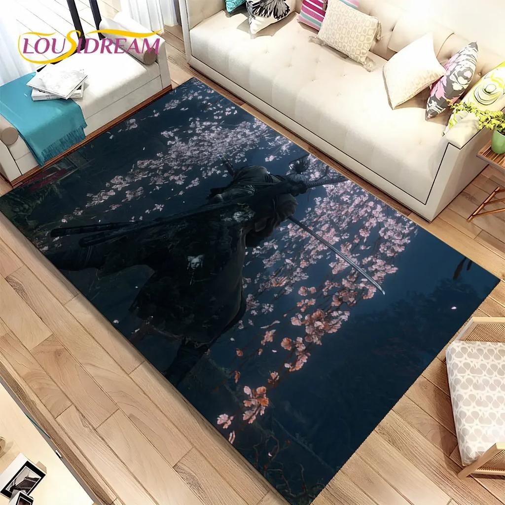 3D HD Sekiro Series Game Gamer Area Rug, Коврик для дома, гостиной, спальни, дивана, коврик для двери, декор, детские игры, нескользящий напольный коврик