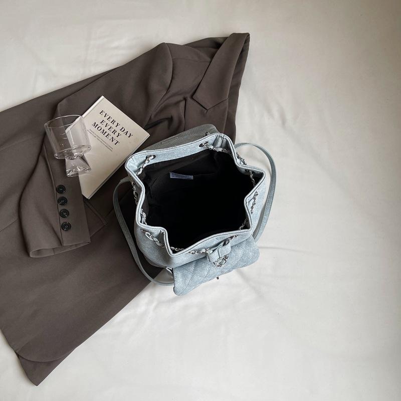 Ранняя осень новая мода Сяосян джинсовая вышивка нить ремешок цепочка сумка на одно плечо на два плеча женская сумка