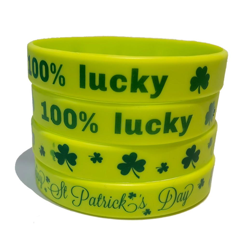 1PC Irish Day Party Ornaments St. Patrick's Day Silicone Bracelet Irish Bracelet Wristband