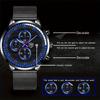 3pcs/set 1pc Fashion Men's Calendar Business Quartz Watch with Stainless Steel Mesh Band & 1pc Bracelet & 1pc Necklace