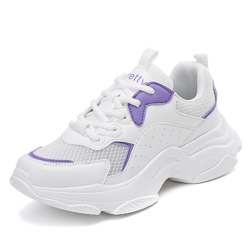 Женские кроссовки на платформе с дышащей сеткой, нескользящие повседневные удобные кроссовки на шнуровке, женские массивные кроссовки