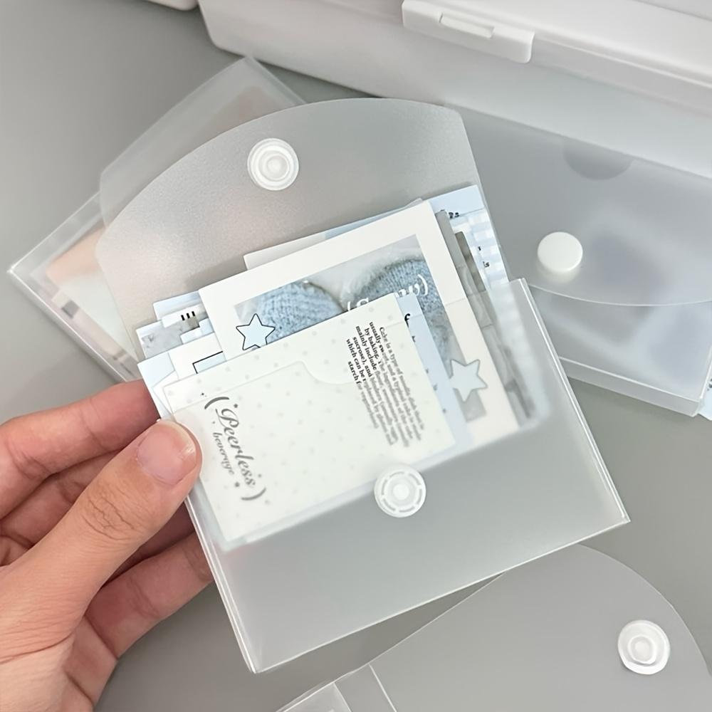 2pcs Transparent Lid Frosted Desktop Storage Boxes Cards Horizontal or Vertical Orientation Card Storage Desk Organizer