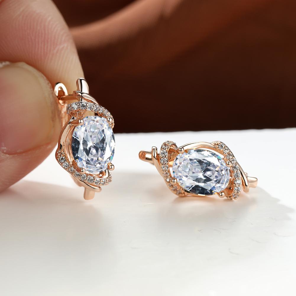 1 пара золотистого цвета Vine Geometry Round Oval Cut Pink Purple White Aqua Stone Party Серьги-кольца с камнем по рождению Висячие серьги Ювелирные изделия