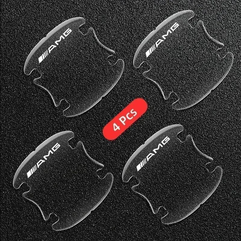 AABIG1 4pcs Car Door Handle Door Bowl Transparent Sticker Anti-Collision Protection Strip for Mercedes Benz W211 W204 W210 W203 CLA GLA