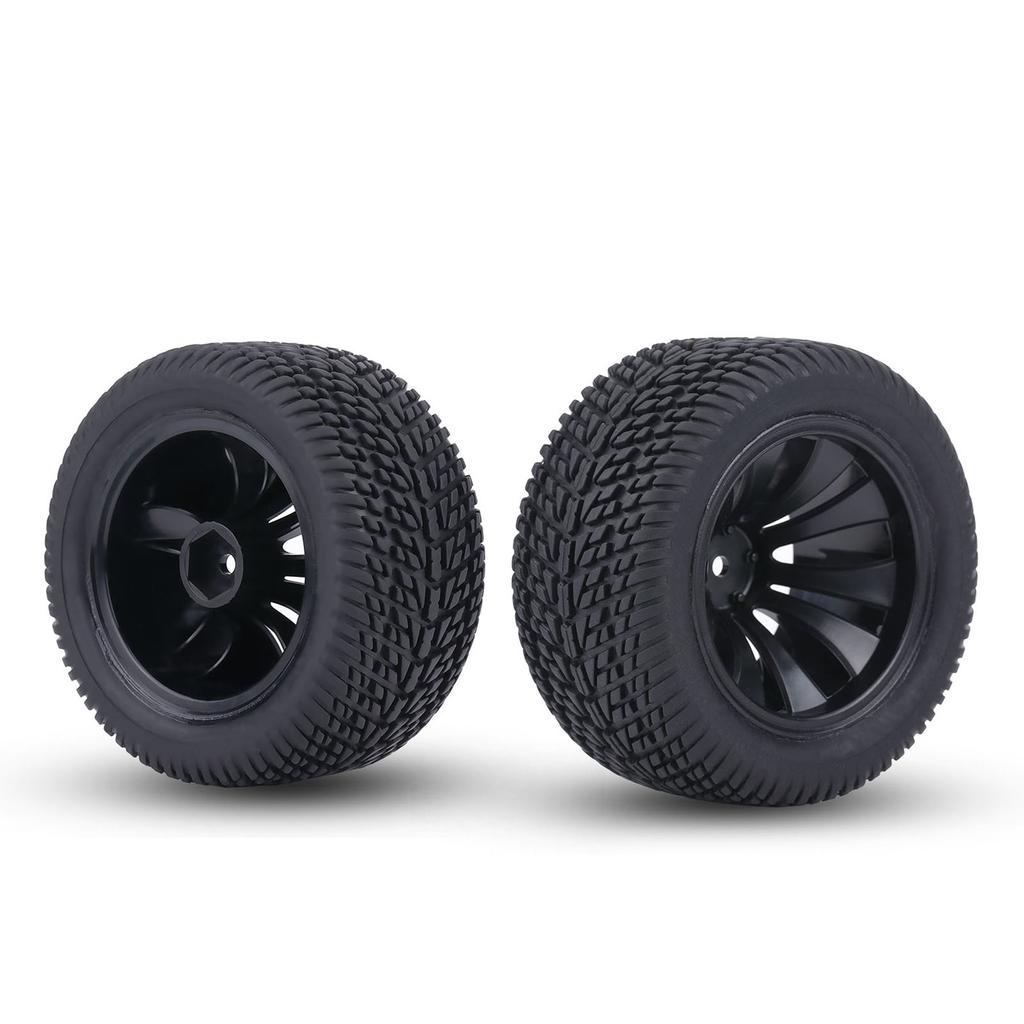 2шт/комплект резиновых шин и пластиковых ступиц для 1 колеса:12 RC гоночный автомобиль грузовик