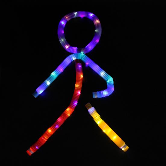 12 Pcs Glow Sticks Party Favors LED Light Up Pop Tubes Kids Toy Glow In The Dark Necklaces Bracelets Party Supplies for Birthday Christmas
