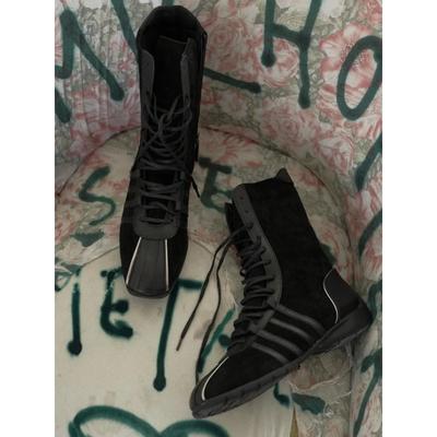 Модные Ретро Рыцарские Ботинки Женские 2025 Весна Осень Натуральная Кожа Шнуровка Вестерн Ботинки Толстый Каблук Цветной Блок