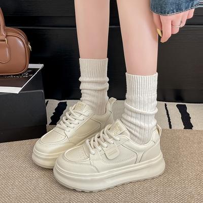 Модная весенне-осенняя мода Новые повседневные удобные туфли с круглым носком на толстой подошве, дышащие спортивные туфли со случайными буквами на верхе