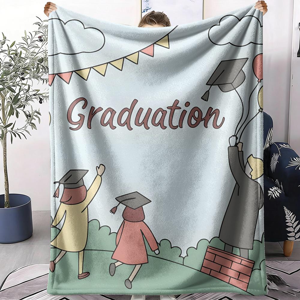 Graduation season Throw Soft Flannel AC Blanket Lightweight Summer Nap Throw Cozy Blanket for Sofa Bed Travel Home