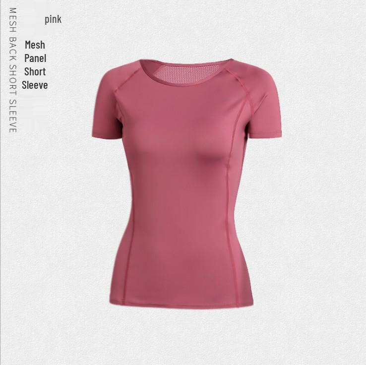 Women's Quick-Dry Mesh Yoga T-Shirt - Slimming, Breathable Summer Fitness Wear