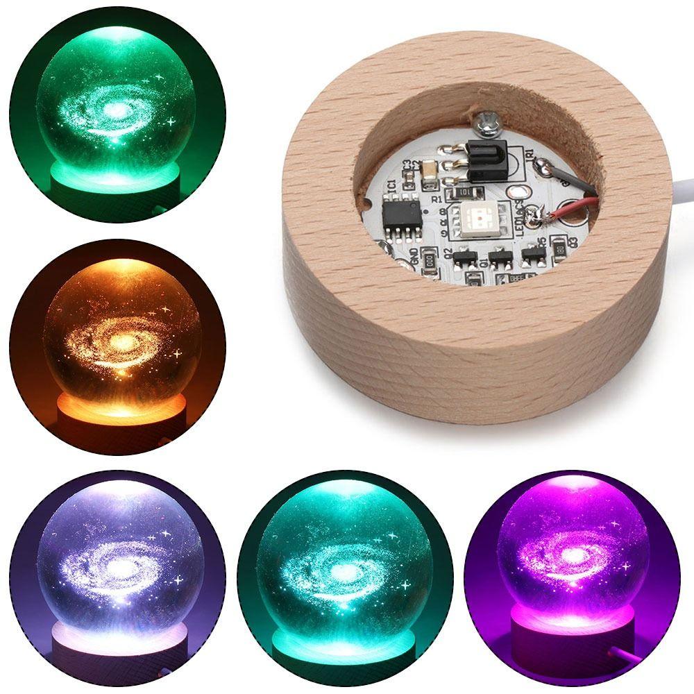 Art with Remote Control Crystal Ball Holder LED Light Dispaly Base Night Lamp Base Home Decoration