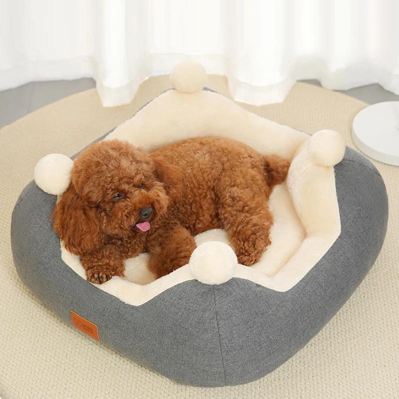Thicken Pet Cat Bed Soft Plush Pet Sleeping Bed for Cats Small Medium Dogs Removable Pet Sofa Lovely Kitten Nest Cat Accessories