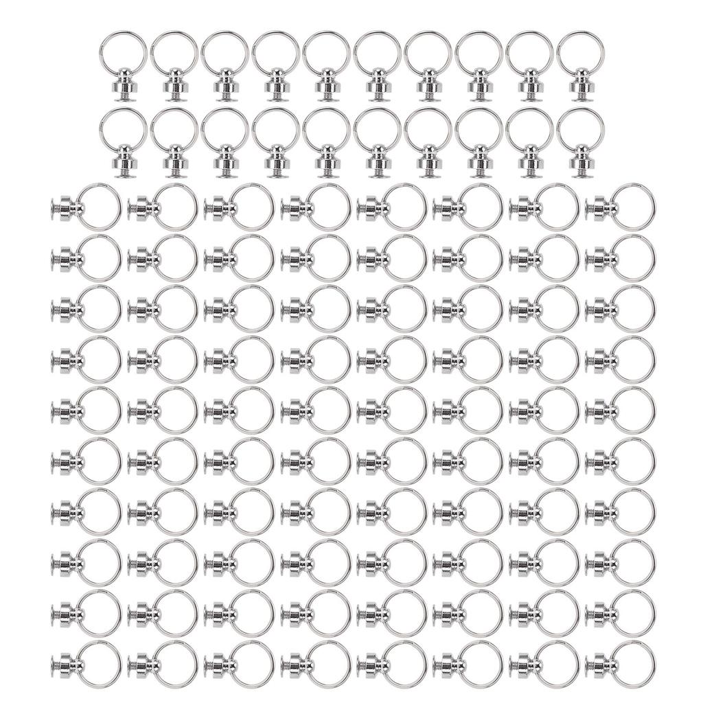 100 комплектов заклепок с круглой головкой, серебряные, двойные, круглые, медные, самодельные, без заусенцев, винтовые шляпки гвоздей