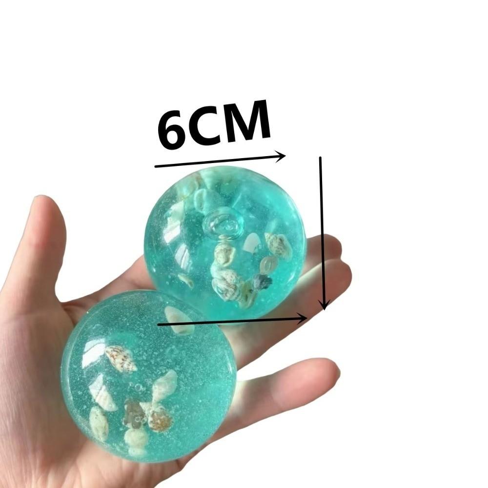 Transparent Ocean Sensory Fidget Toy Cube Shape Stress Relief Ball for Table Decoration