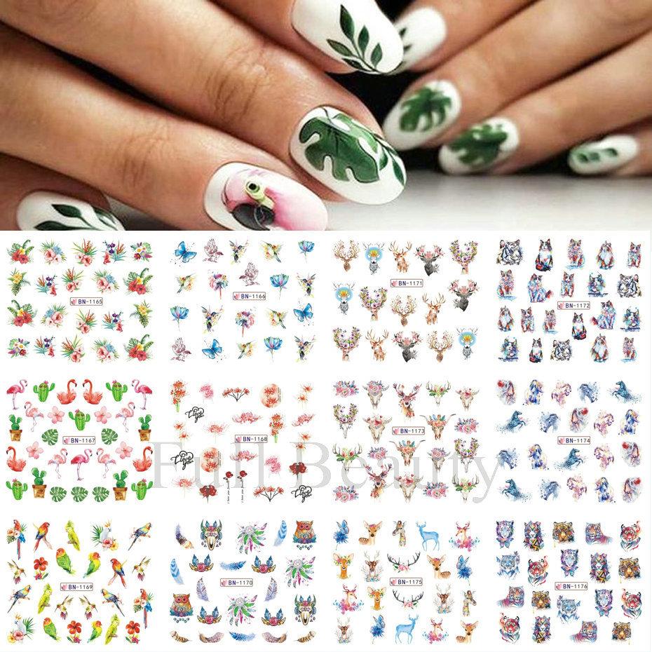 Наклейка для дизайна ногтей, Серия «Весенние и летние цветы и травы», Водная наклейка для ногтей с цветком Zou Ju