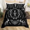 Пододеяльник с цветочным принтом без наполнителя, черный комплект постельного белья со скелетом, антикварный викторианский барокко, пододеяльник с черепом, готический винтаж
