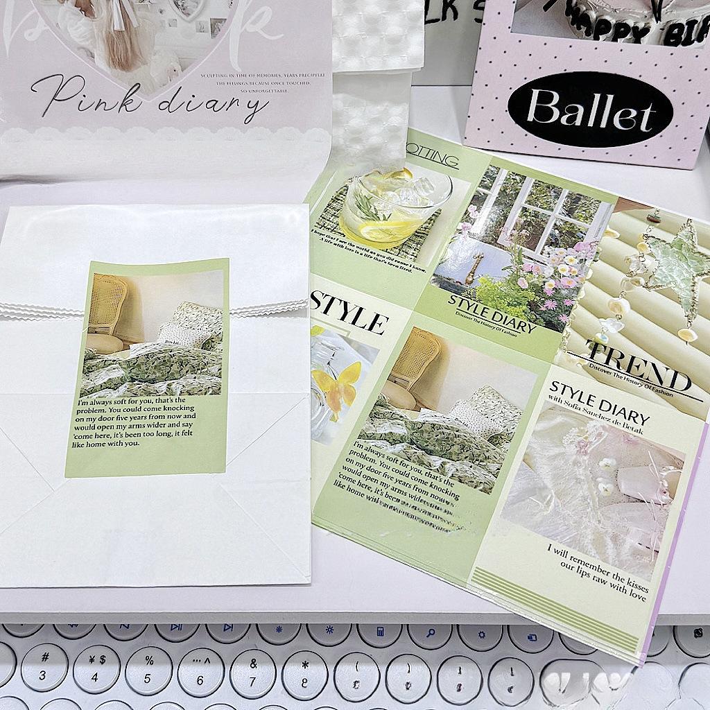 60 шт., трендовая герметичная наклейка Y2K, коллекция для девочек, подарочная карта, пузырчатая сумка, упаковка для самолета, декоративная наклейка «сделай сам»