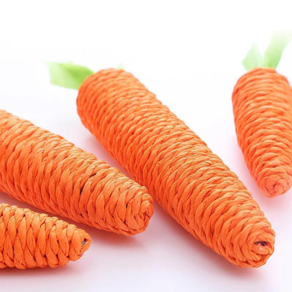 Cat Carrot Shaped Paper Rope Toys Bite Resistant Stress Relief Interactive Toys Pet Supplies For Large Medium Small Cats