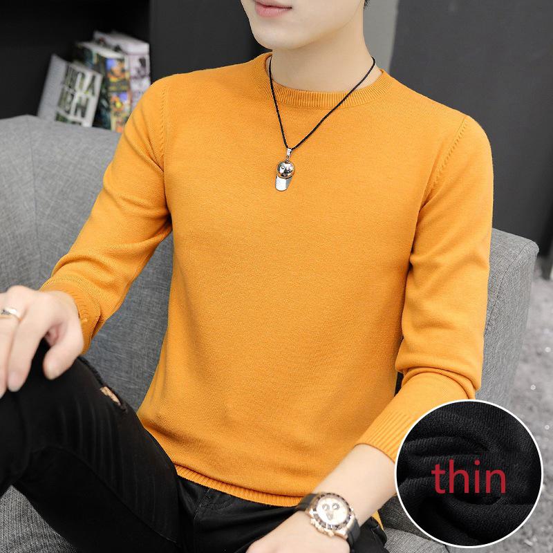 Мужской свитер с круглым вырезом, осень-зима, большой размер, свободный, сохраняющий тепло, свитер с длинными рукавами, вязаный свитер с черной нитью