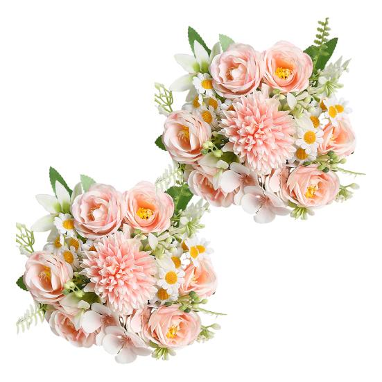 2 шт. Искусственный букет цветов Имитация ромашек Реалистичная гортензия розы Искусственный