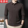 Men's 100% Wool Thick Business Casual Polo Sweater