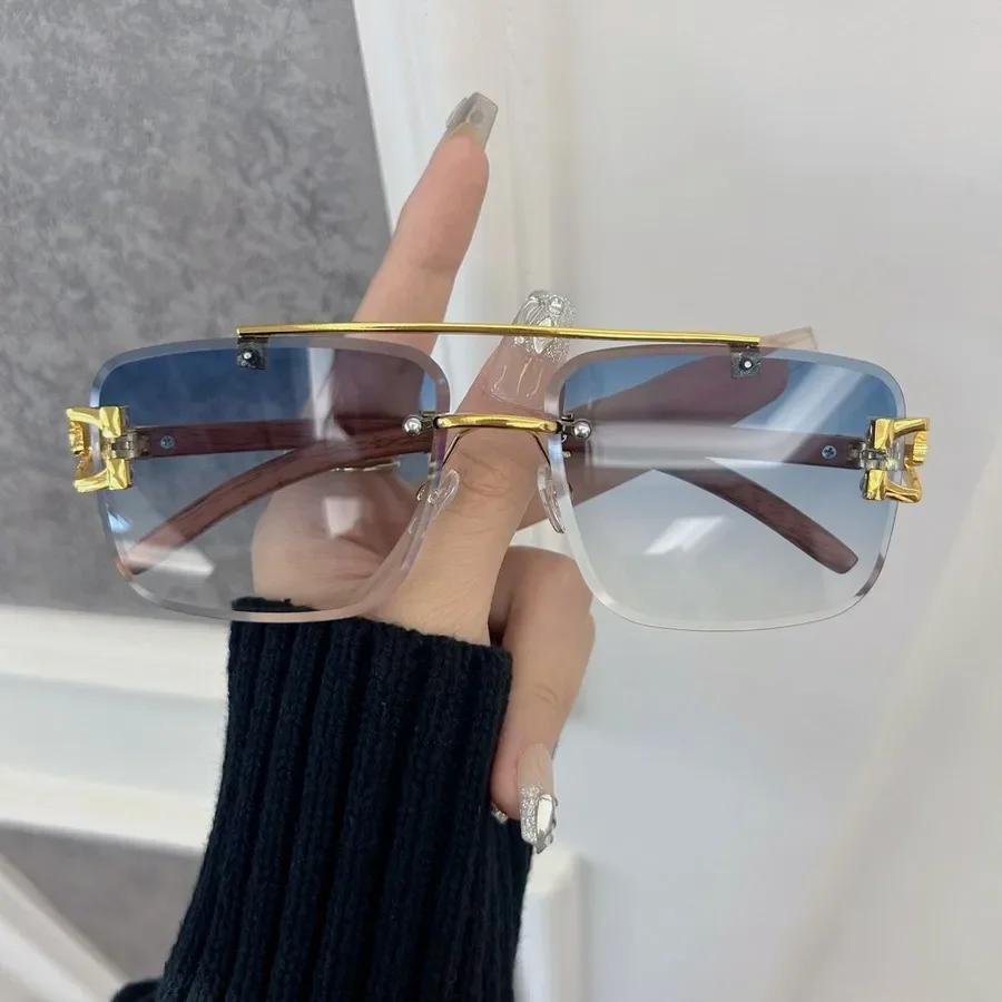 Личность Квадратные Солнцезащитные очки Женские Мужские Безободковые Солнцезащитные очки Женские Мужские Дизайнерский Бренд Классические Дорожные Для улицы