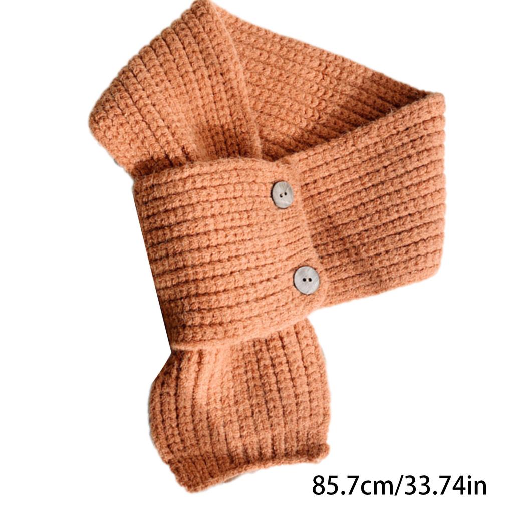 Elegant Knitted Scarf with Functional Buttons for Daily Wear Fashion Crossed Neck Warmer Wrap Scarf for Women Windproof