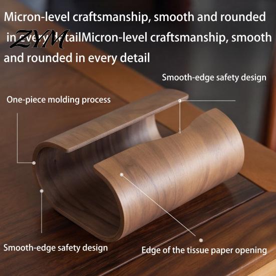 Elegant Facial Tissue Cover for Bedroom Box Holder, Natural Wood Storage Organizer, Decorative Rectangular Practical Napkin Holder Living Room
