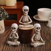Sitting Skeleton Desk Ornament Small Skull Gift Halloween Ornaments Home Decor Party Holiday Décor Ornament
