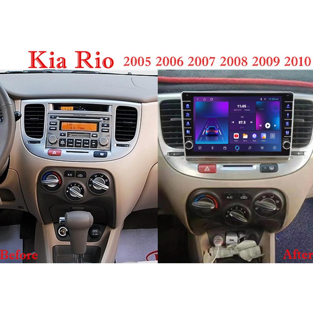 icreative For KIA RIO 2 2005-2010 With Button Knob Car Radio Multimedia Video Player GPS 2 Din Android WIFI 1+16G