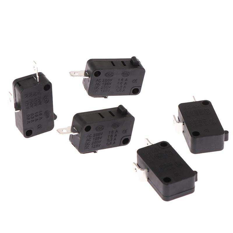 5Pcs Kw1-103 Microwave Oven Door Switch Fit For Microwave Washing Machine Rice Cooker 16A 250V 2 Pins