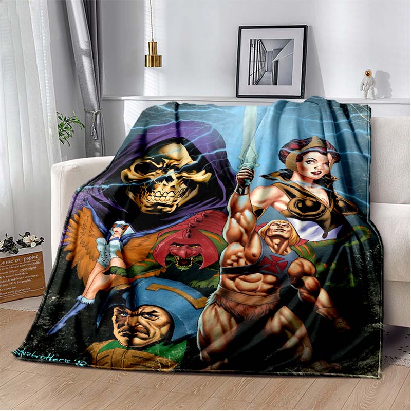 Мягкое пледы с узором He-Man and the Masters of the Universe, легкие фланелевые одеяла, домашний декор для дивана, постельное белье