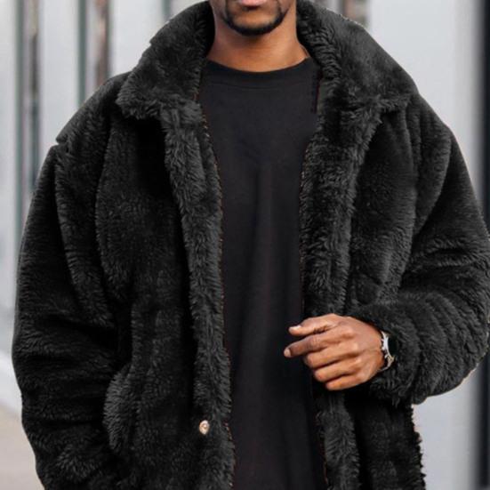 Зимняя куртка однотонная плюшевая утолщенная теплая мужская куртка для повседневной носки